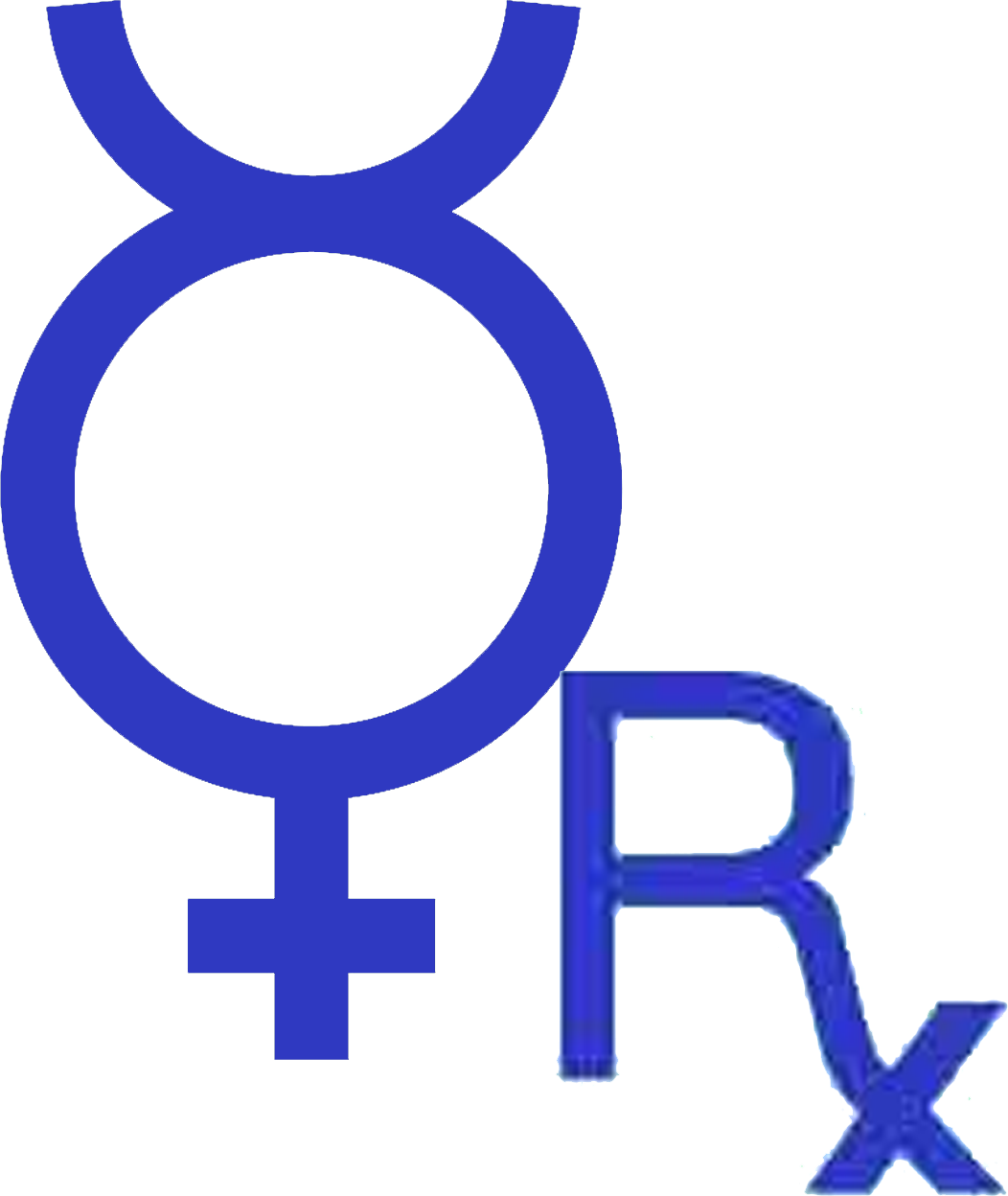 Das Merkurzeichen ist rechts halb nach unten versetzt mit dem stilisierten Buchstaben "R" versehen