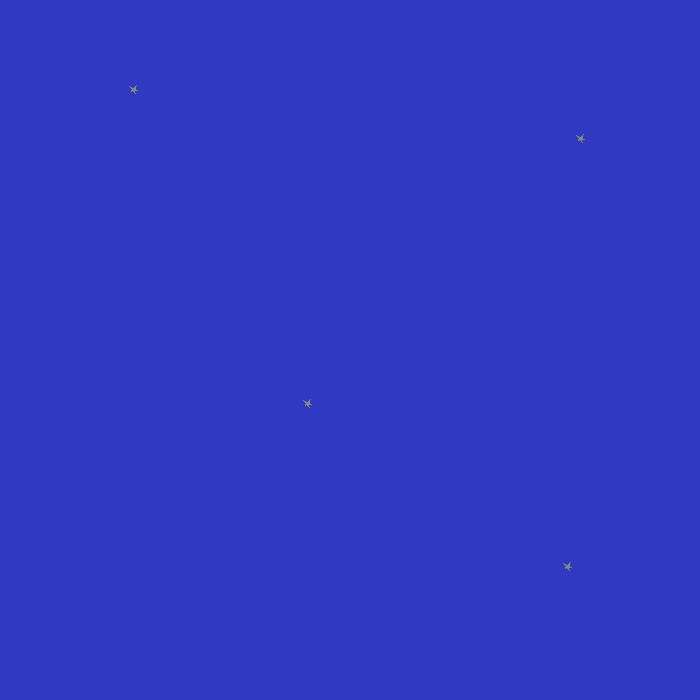 Ein GIF mit unregelmäßig blinkenden Sternchen auf blauen Hintergrund